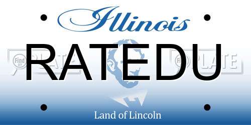 RATEDU Illinois License Plate