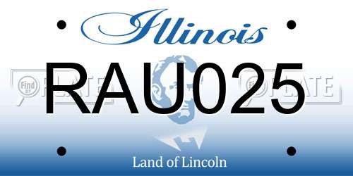 RAU025 Illinois License Plate