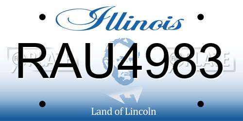 RAU4983 Illinois License Plate