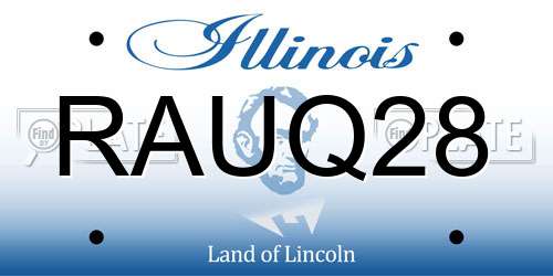 RAUQ28 Illinois License Plate