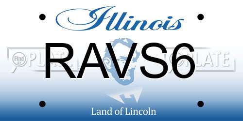 RAVS6 Illinois License Plate