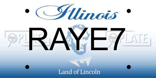 RAYE7 Illinois License Plate