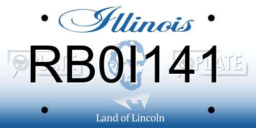 RB0I141 Illinois License Plate