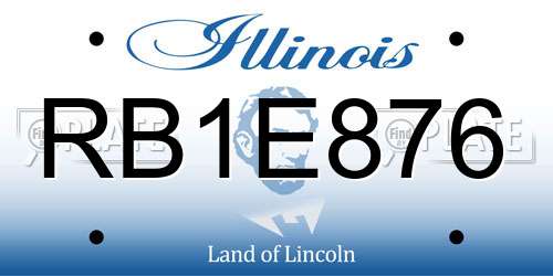 RB1E876 Illinois License Plate