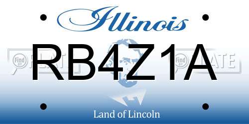 RB4Z1A Illinois License Plate