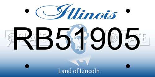 RB51905 Illinois License Plate