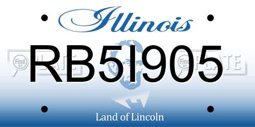 RB5I905 Illinois License Plate