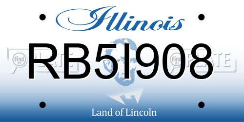 RB5I908 Illinois License Plate