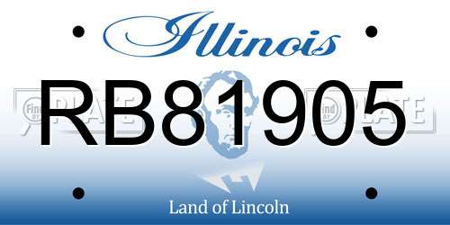 RB81905 Illinois License Plate