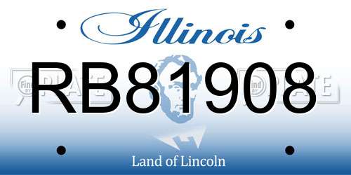 RB81908 Illinois License Plate