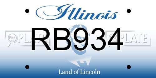 RB934 Illinois License Plate