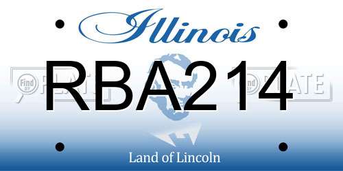 RBA214 Illinois License Plate