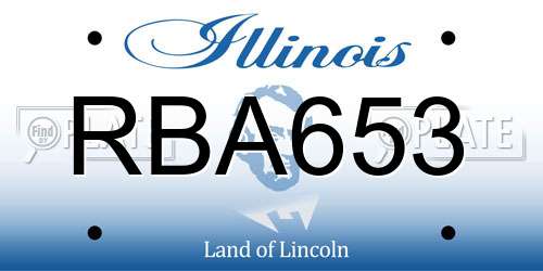 RBA653 Illinois License Plate