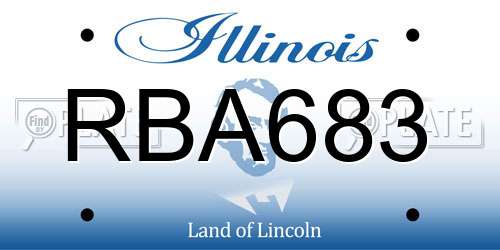 RBA683 Illinois License Plate