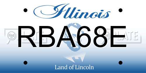RBA68E Illinois License Plate
