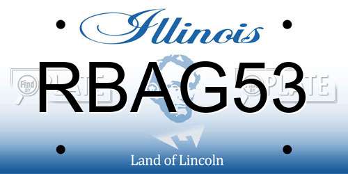 RBAG53 Illinois License Plate