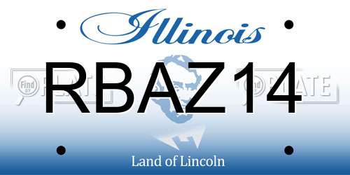 RBAZ14 Illinois License Plate