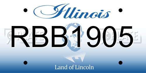 RBB1905 Illinois License Plate
