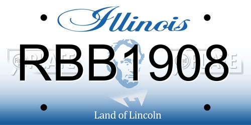 RBB1908 Illinois License Plate