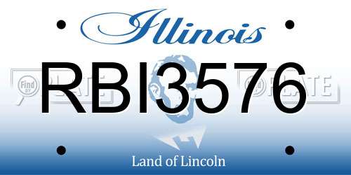 RBI3576 Illinois License Plate