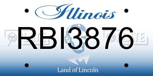 RBI3876 Illinois License Plate
