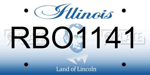 RBO1141 Illinois License Plate