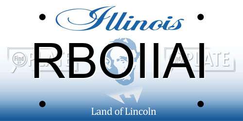 RBOIIAI Illinois License Plate