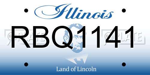 RBQ1141 Illinois License Plate