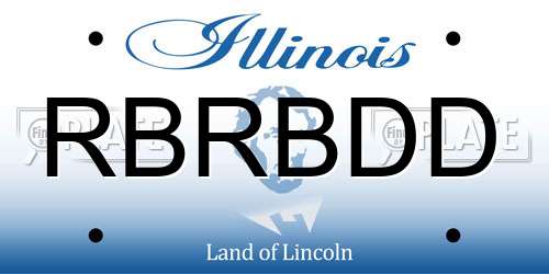 RBRBDD Illinois License Plate