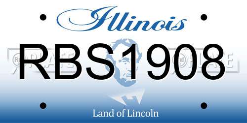 RBS1908 Illinois License Plate