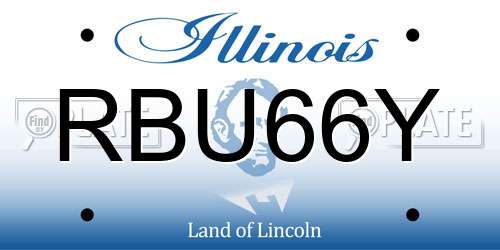 RBU66Y Illinois License Plate