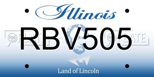 RBV505 Illinois License Plate