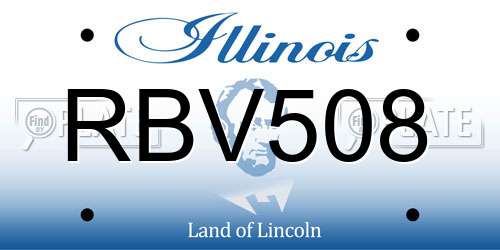 RBV508 Illinois License Plate