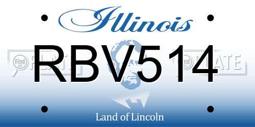 RBV514 Illinois License Plate