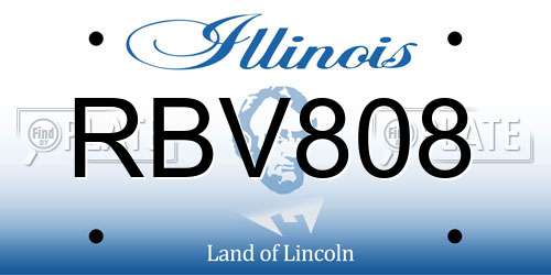 RBV808 Illinois License Plate