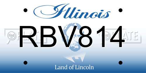 RBV814 Illinois License Plate