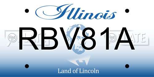 RBV81A Illinois License Plate