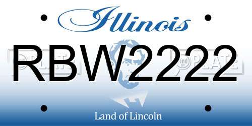 RBW2222 Illinois License Plate