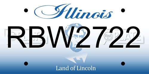 RBW2722 Illinois License Plate