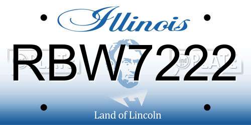 RBW7222 Illinois License Plate