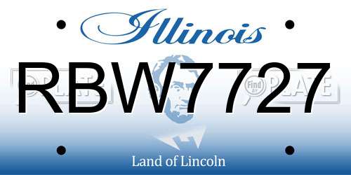 RBW7727 Illinois License Plate