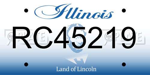 RC45219 Illinois License Plate