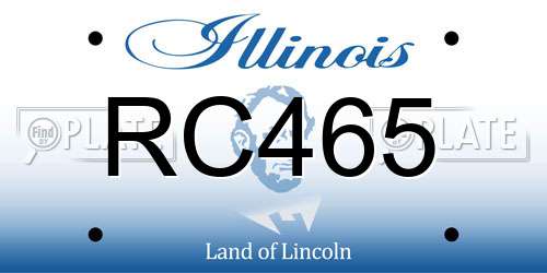 RC465 Illinois License Plate