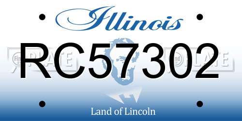 RC57302 Illinois License Plate