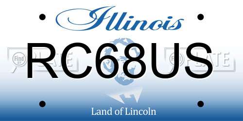 RC68US Illinois License Plate