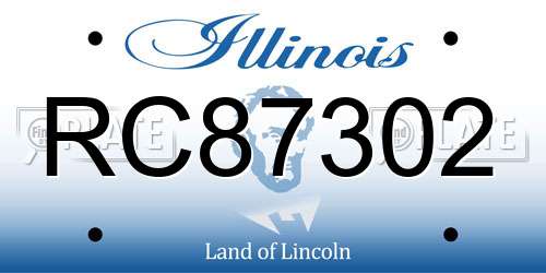 RC87302 Illinois License Plate