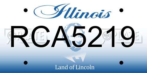 RCA5219 Illinois License Plate