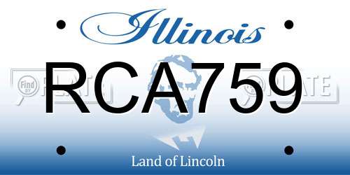 RCA759 Illinois License Plate
