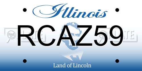 RCAZ59 Illinois License Plate