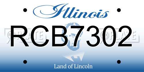 RCB7302 Illinois License Plate